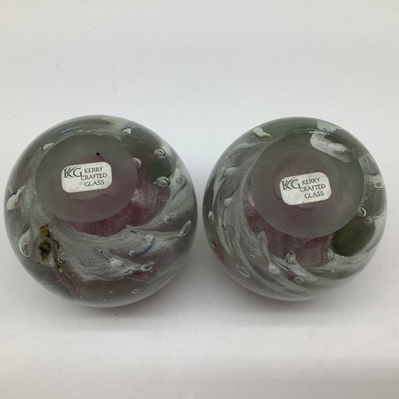 K G Kerry Glass Hand Crafted Solid Glass Ball Candle Holders - Picture 7 of 12